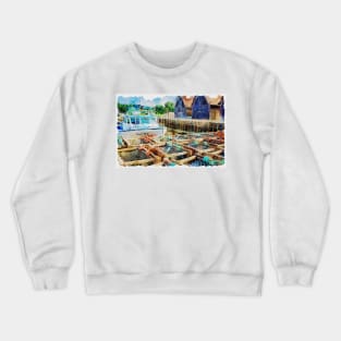 Lobster Traps and Boat Montague PEI 3 Crewneck Sweatshirt